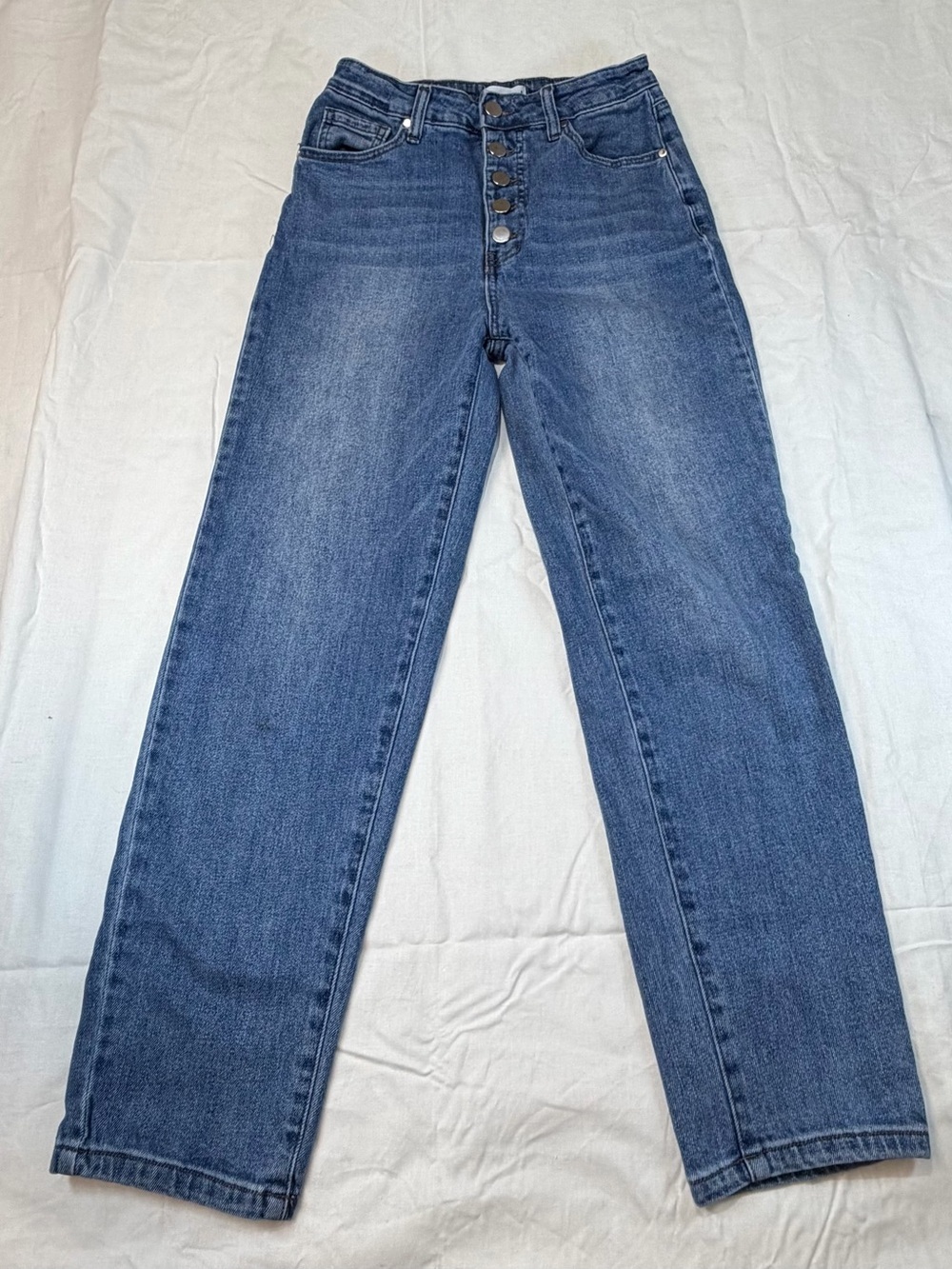 Abound High-Rise Button-Fly MOM Jeans - Blue Wash